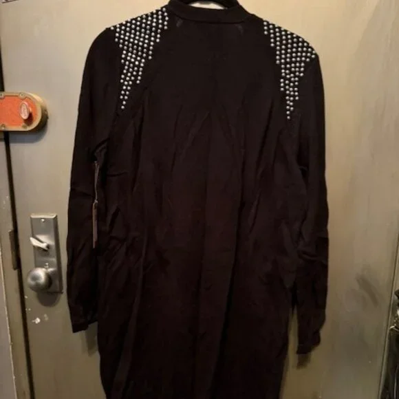 Studded Shoulder Open Front Cardigan - NWT - Picture 12 of 16